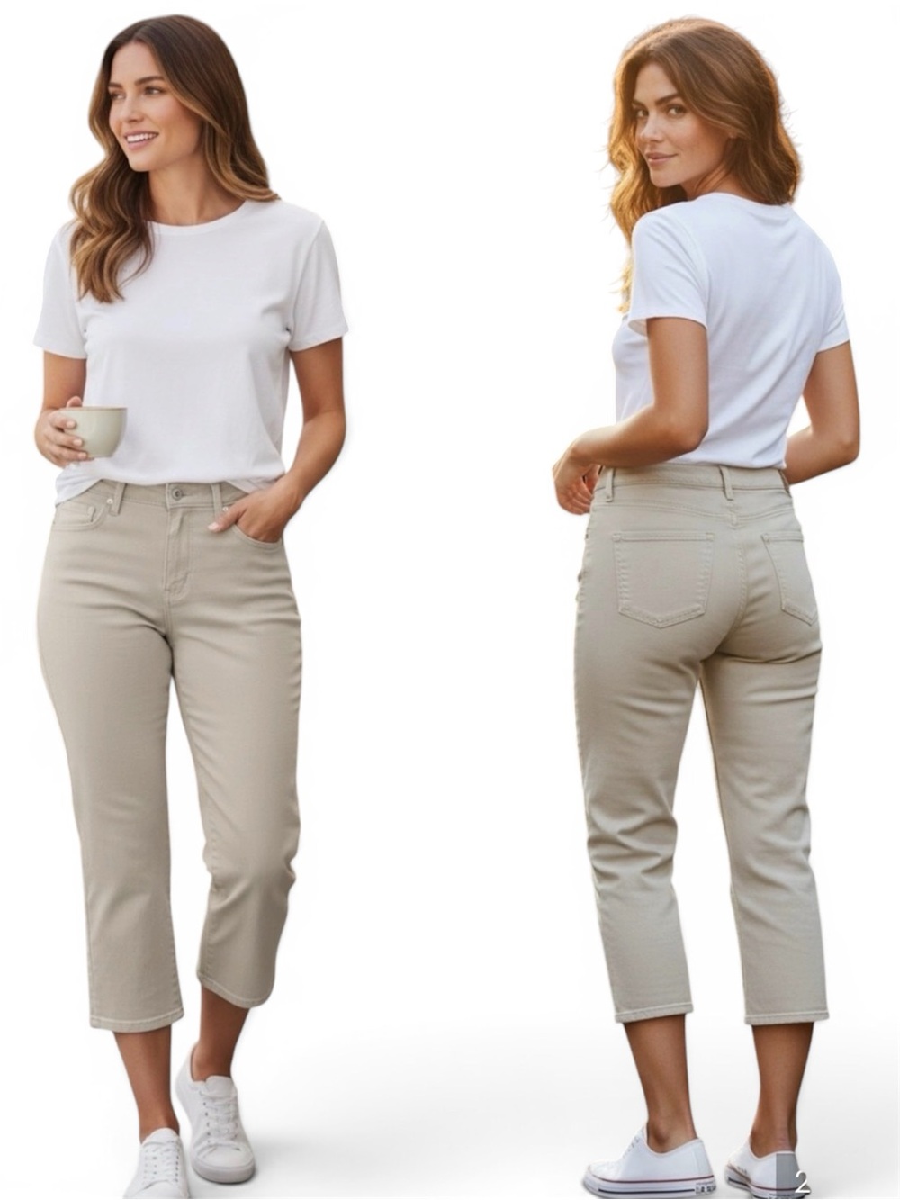 NWT Gloria Vanderbilt Classic Amanda Capri All Around Slimming Effect Size 16